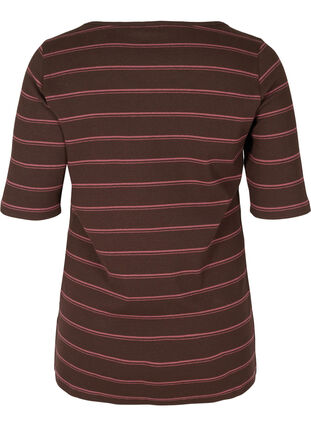 Stribet bomulds t-shirt i rib, Mole Stripe, Packshot image number 1
