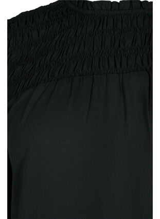 Langærmet bluse med smock , Black, Packshot image number 3