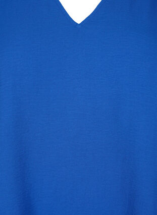 V-hals bluse med lange ærmer, Mazarine Blue, Packshot image number 2