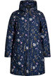 Vatteret vinterjakke med blomsterprint, Bl&aring;, Packshot image number 0