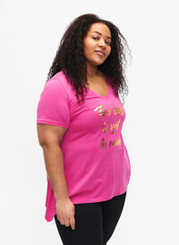 Bomulds t-shirt med korte ærmer, Raspberry S. Best, Model