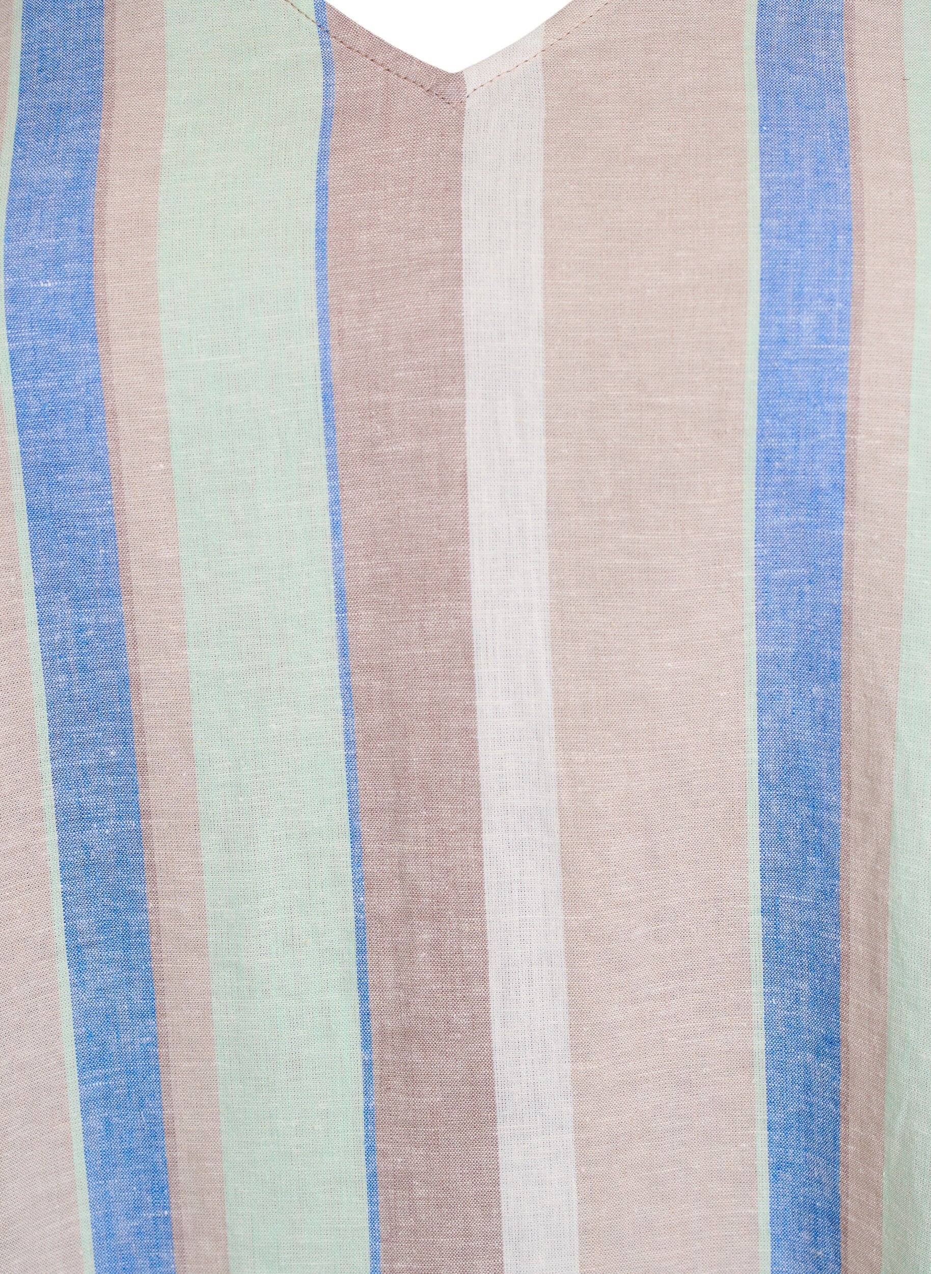 Zizzi Kort kjole i h&oslash;r og viskose med 3/4 &aelig;rmer, Bl&aring;, Packshot image number 2