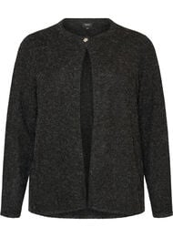 Cardigan i strik med rund hals og knaplukning, Gr&aring;