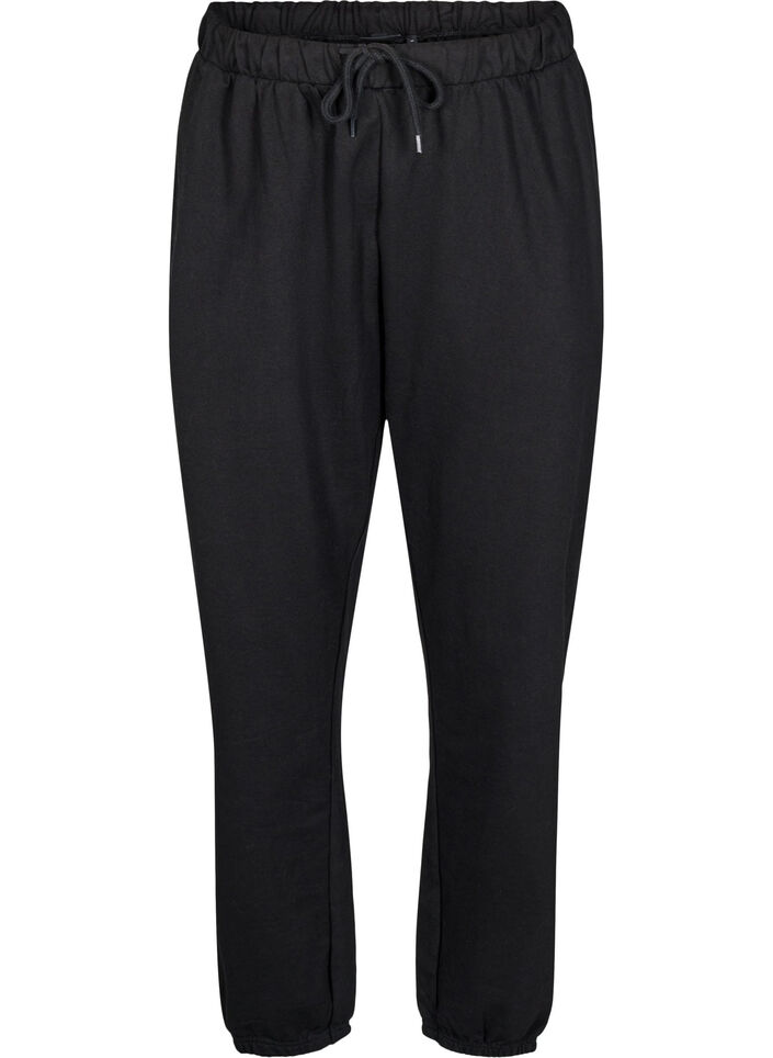 Sweatbukser med lommer, Sort, Packshot image number 0