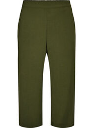 Culottebukser med h&oslash;j talje og elastik bagp&aring;, Gr&oslash;n