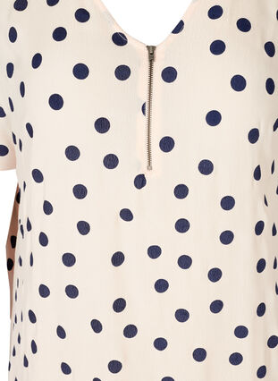 Kortærmet viskose kjole med prikker, Dot AOP, Packshot image number 2