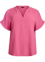 L&oslash;s bluse med korte &aelig;rmer, R&oslash;d