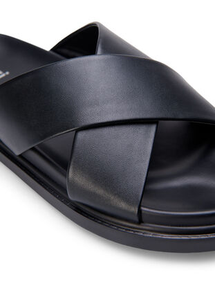 Wide fit sandal med krydsede remme, Black, Packshot image number 3