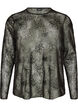 Meshbluse med blomster og pailletter, Sort, Packshot image number 0