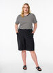 Stribet t-shirt med ribstruktur, Sort, Model image number 1