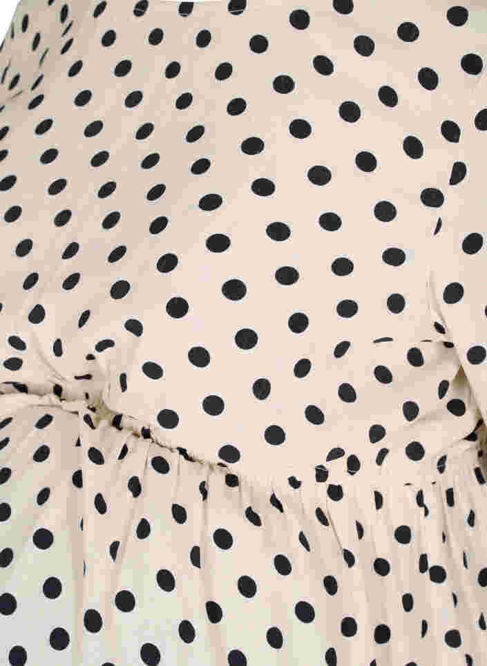 Graviditets bluse i viskose med prikker, Off White Dot, Packshot image number 2