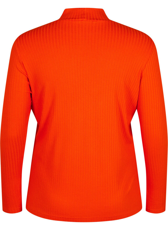 Tætsiddende viskosebluse med høj hals, Orange.com, Packshot image number 1