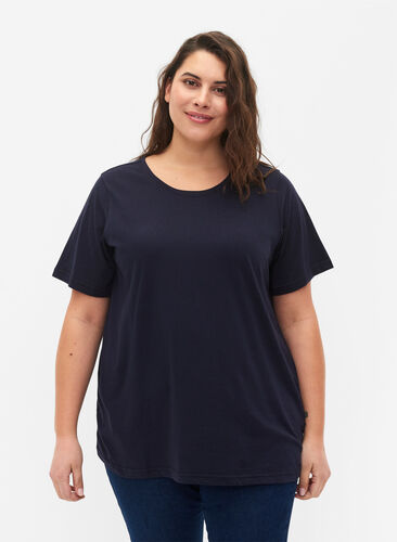 FLASH - 2-pak t-shirts med rund hals, Navy Blazer/Black, Model image number 0