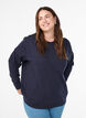Sweatshirt med rund hals , Bl&aring;, Model image number 0