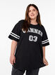 Sporty oversize college t-shirt, Sort, Model image number 0