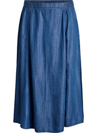 Maxinederdel i lyocell med denimlook, Bl&aring;