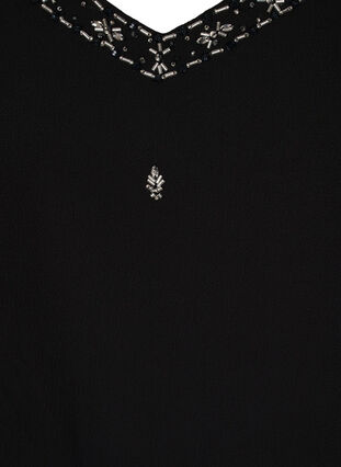 Top med tynde stropper og perler, Black, Packshot image number 2