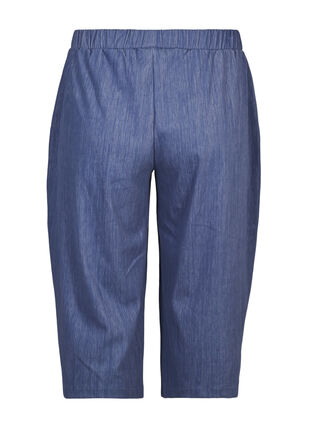 3/4 bukser med elastik, Blue denim, Packshot image number 1