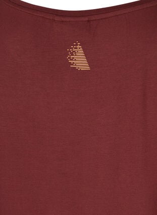 Trænings t-shirt med print på brystet, Tawny Port, Packshot image number 3