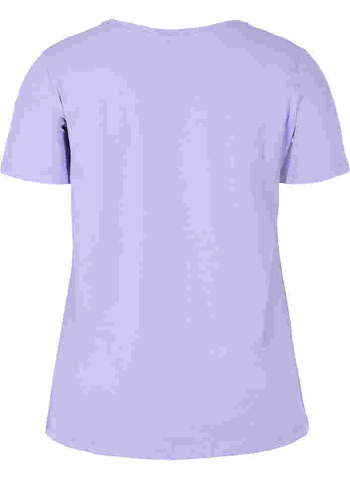 Ensfarvet basis t-shirt i bomuld, Paisley Purple, Packshot image number 1