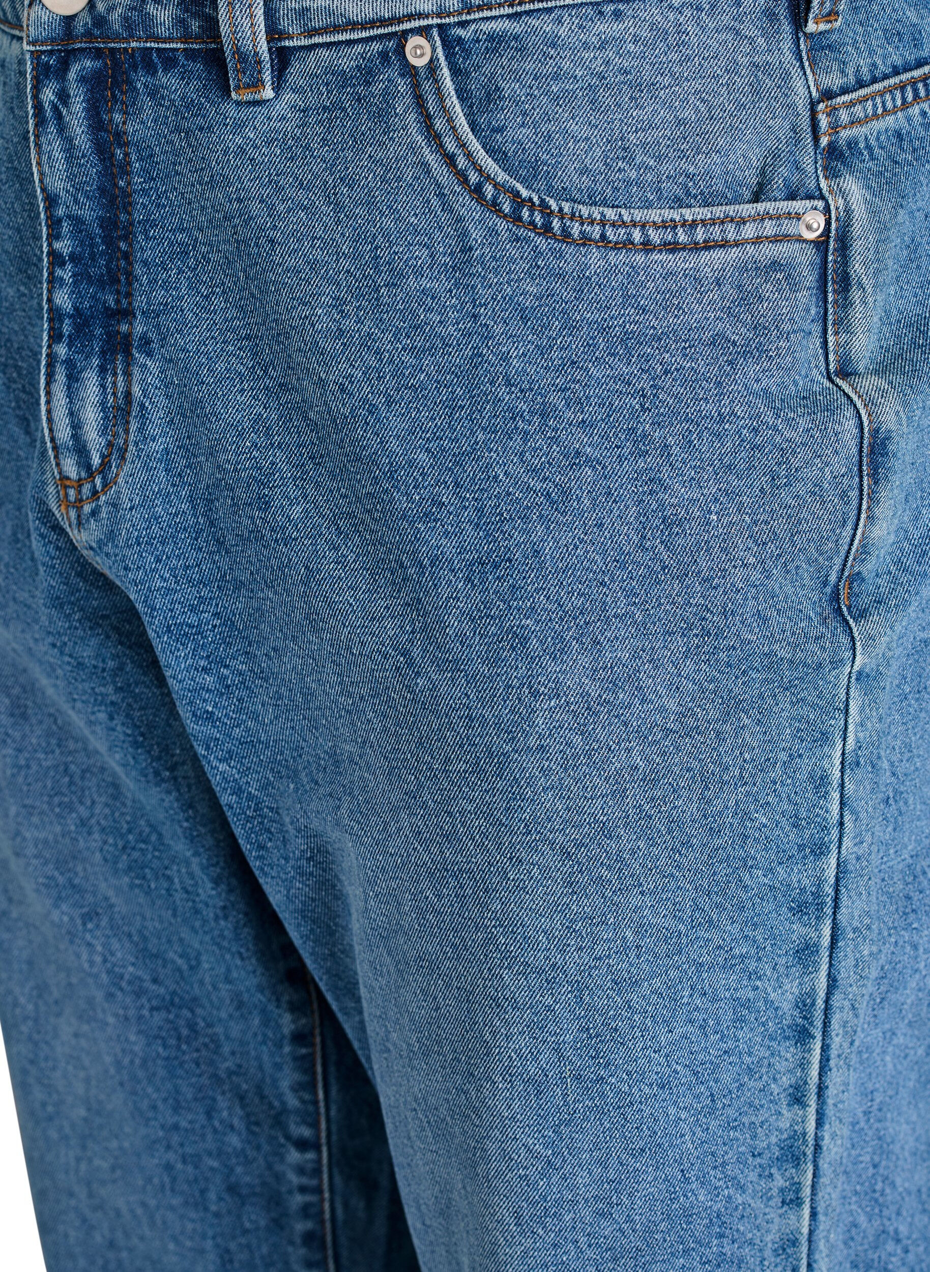 ZizziMille mom fit jeans med h&oslash;j talje, Bl&aring;, Packshot image number 2