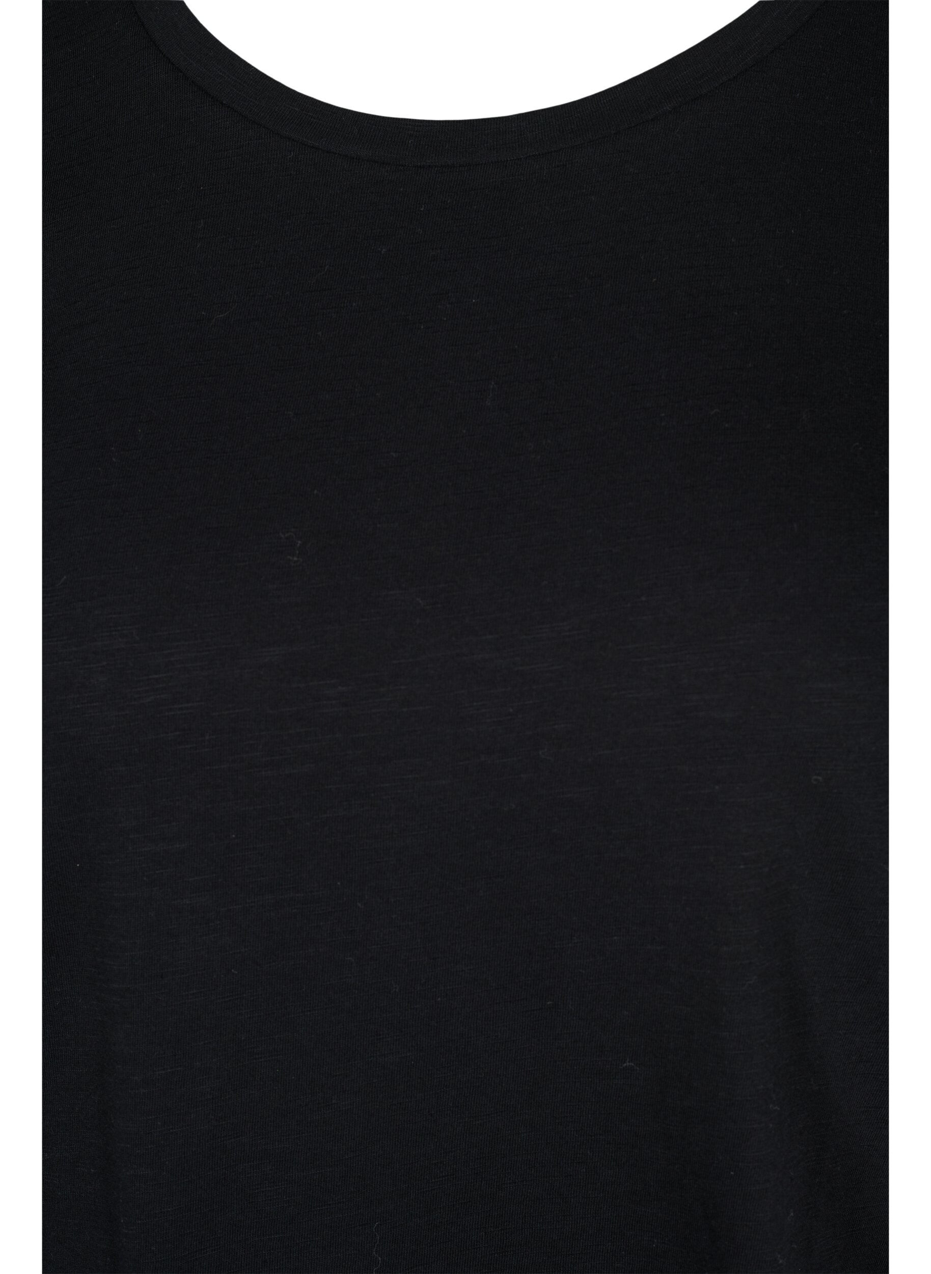Zizzi 2-pak basis t-shirt i bomuld, Black/Black, Packshot image number 2