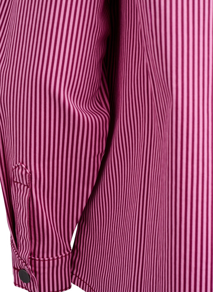 Stribet skjorte med lommer, Rød, Packshot image number 4