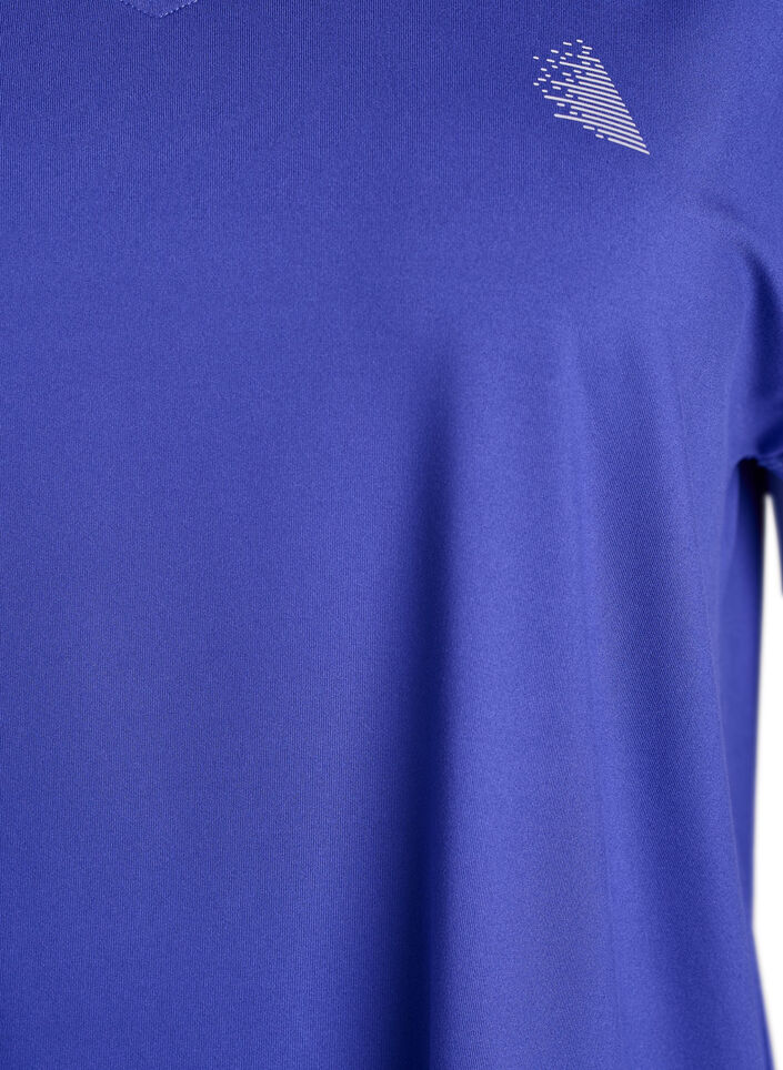 Kort&aelig;rmet tr&aelig;nings t-shirt med v-hals, Lilla, Packshot image number 2