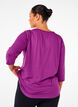 Tr&aelig;ningsbluse med 3/4 &aelig;rmer, Lilla, Model image number 1