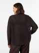 Strikbluse med struktureret hulm&oslash;nster, Brun, Model image number 2