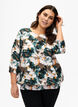 Smockbluse i viskose med print, Duck Gr. Forest AOP, Model image number 0