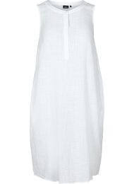 Ærmeløs kjole i bomuld, White