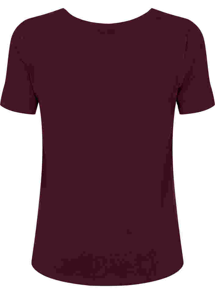 Ensfarvet basis t-shirt i bomuld, Winetasting, Packshot image number 1