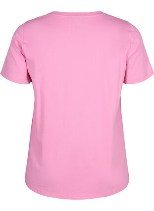 Bomulds t-shirt med tekstprint, Rosebloom w. Flower, Packshot image number 1