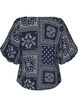 Bluse i viskose med paisleyprint og ballon&aelig;rmer, Bl&aring;, Packshot image number 1