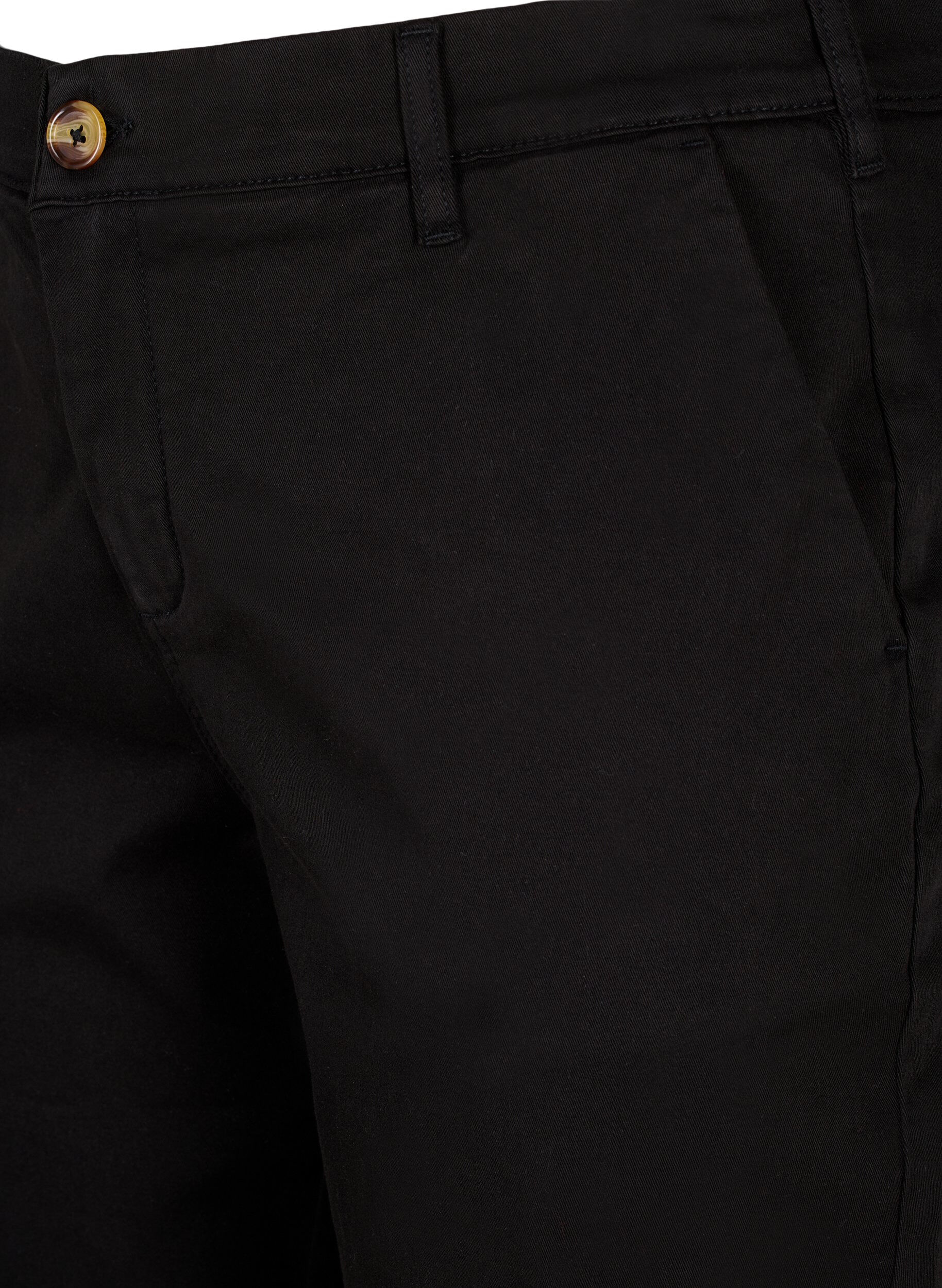 Zizzi Chino shorts med lommer, Black, Packshot image number 2