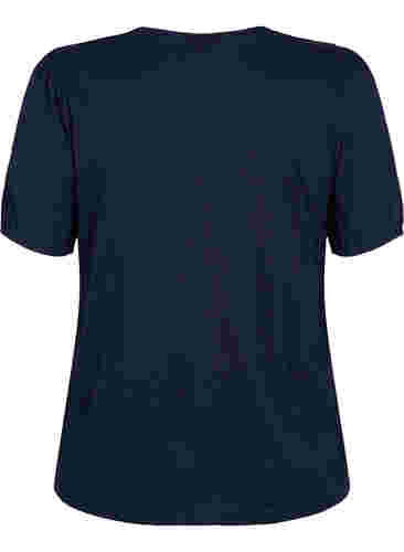 Bomulds t-shirt med 2/4 ærmer, Navy Blazer, Packshot image number 1
