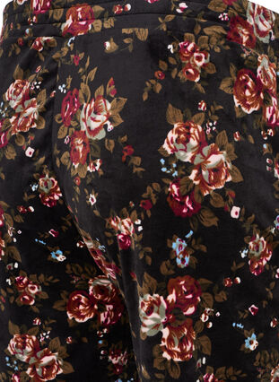 Velour bukser med lommer og blomsterprint, Flower AOP, Packshot image number 2