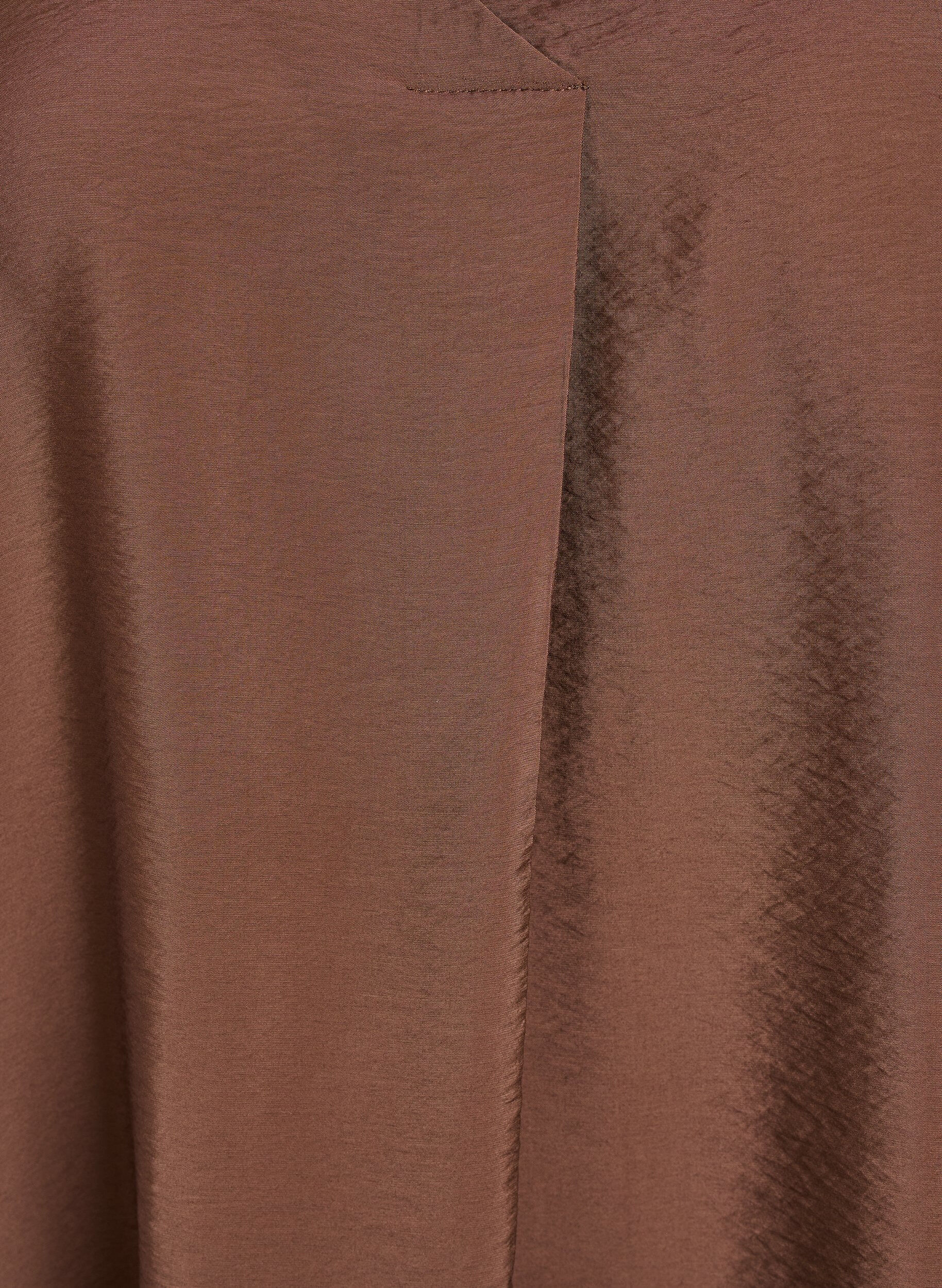 ZizziV-hals kjole i viskose, Brun, Packshot image number 2
