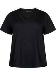 Kortærmet basis t-shirt med v-hals, Black