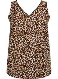 Printet top med v-hals , Gr&oslash;n