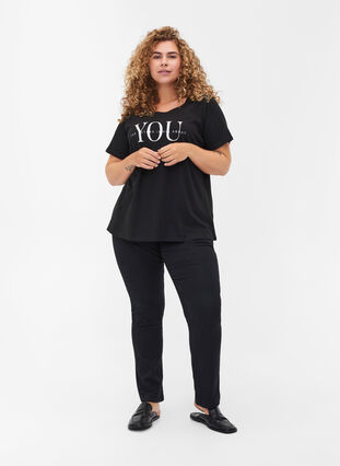 Økologisk bomulds t-shirt med tryk , Black You, Model image number 2