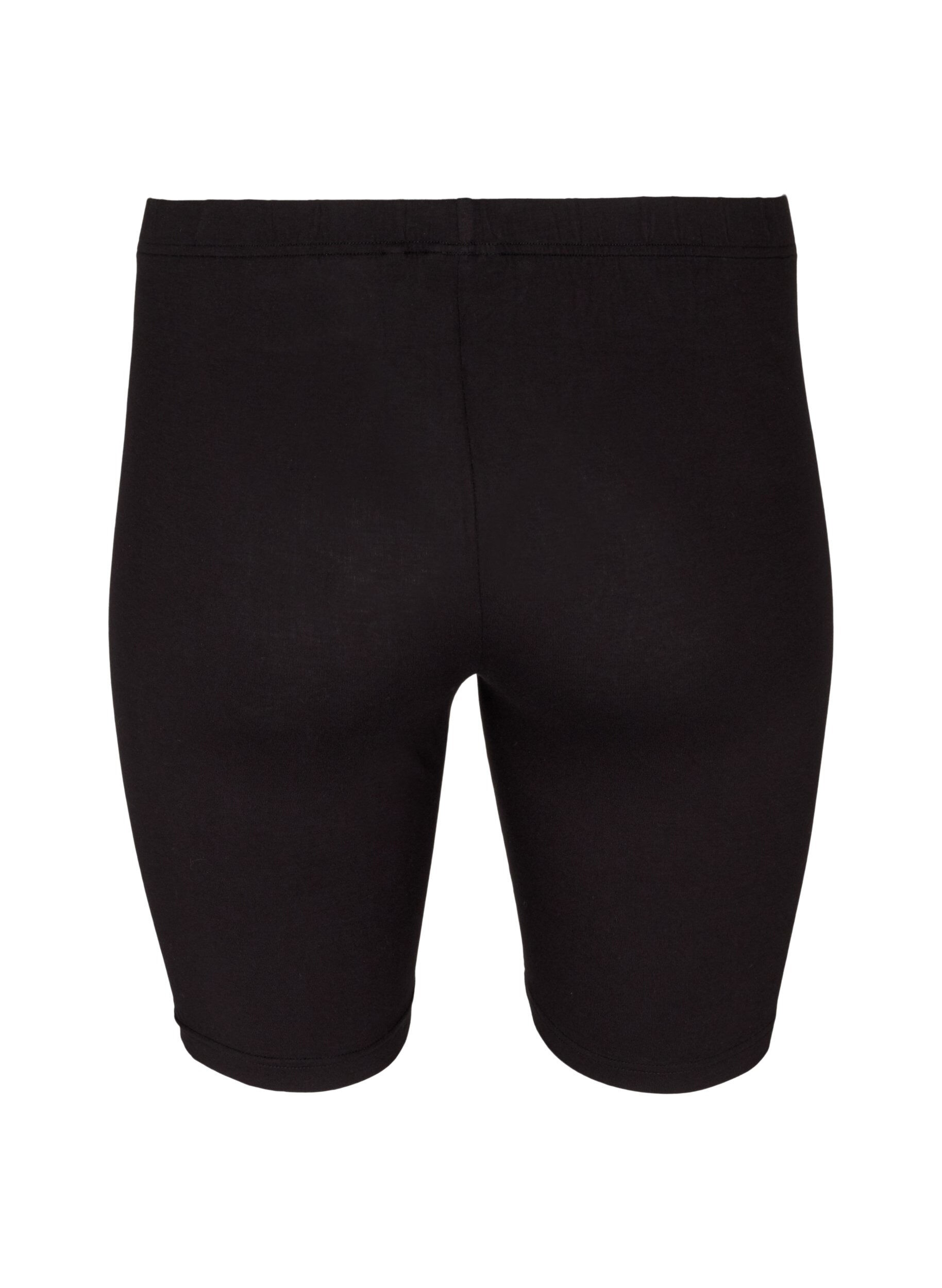 Zizzi Ensfarvede basis cykelshorts, Sort, Packshot image number 1