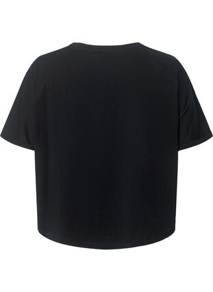 Trænings t-shirt i bomuld med print, Black w. Work For It, Packshot image number 1