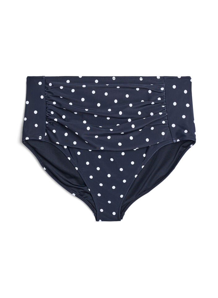 H&oslash;jtaljet bikinitrusse med prikker, Sort, Packshot image number 0