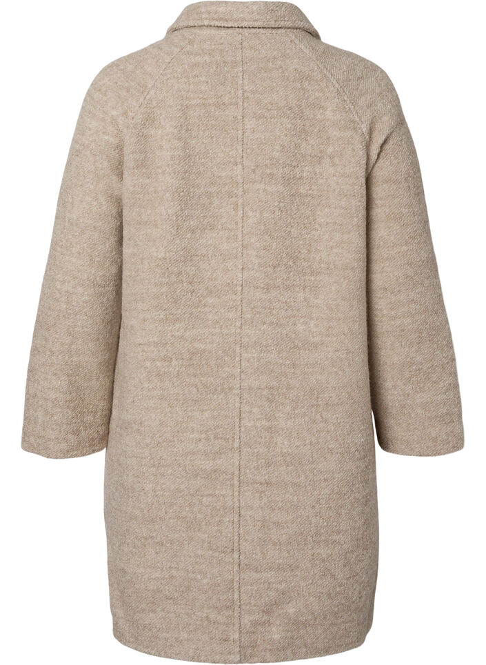 Meleret bouclé frakke med knapper, Simply Taupe, Packshot image number 1