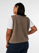 Teddy vest med knapper og lommer, Brun, Model image number 2