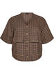 Ternet bluse med brystlommer, Brun, Packshot image number 0