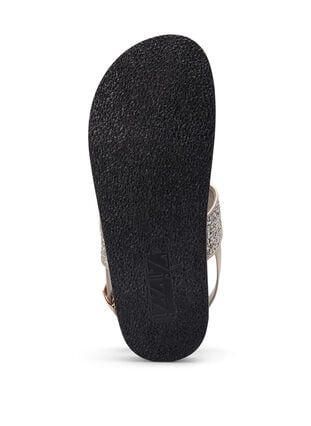 Glitter sandal med velcrolukning og bred pasform, Gold Glitter, Packshot image number 4