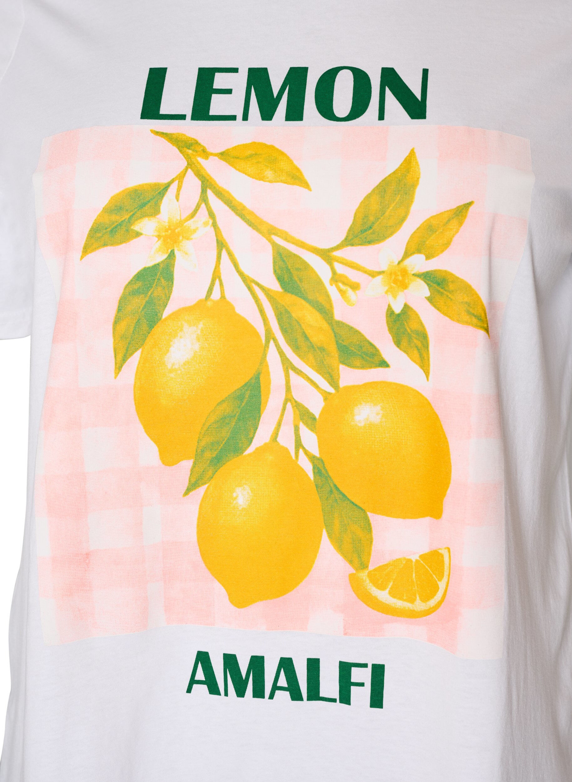 ZizziT-shirt i bomuld med print, Hvid, Packshot image number 2